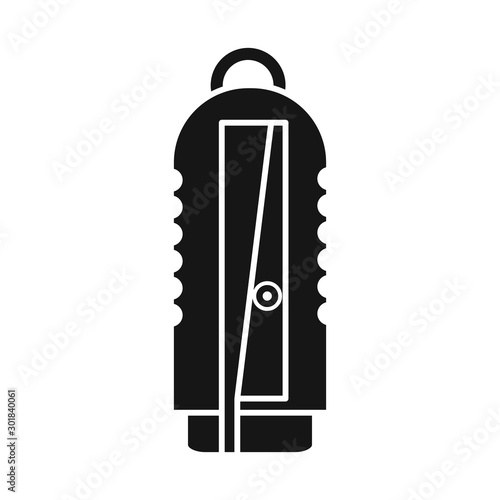 Isolated object of sharpener and yellow logo. Web element of sharpener and mechanical vector icon for stock.