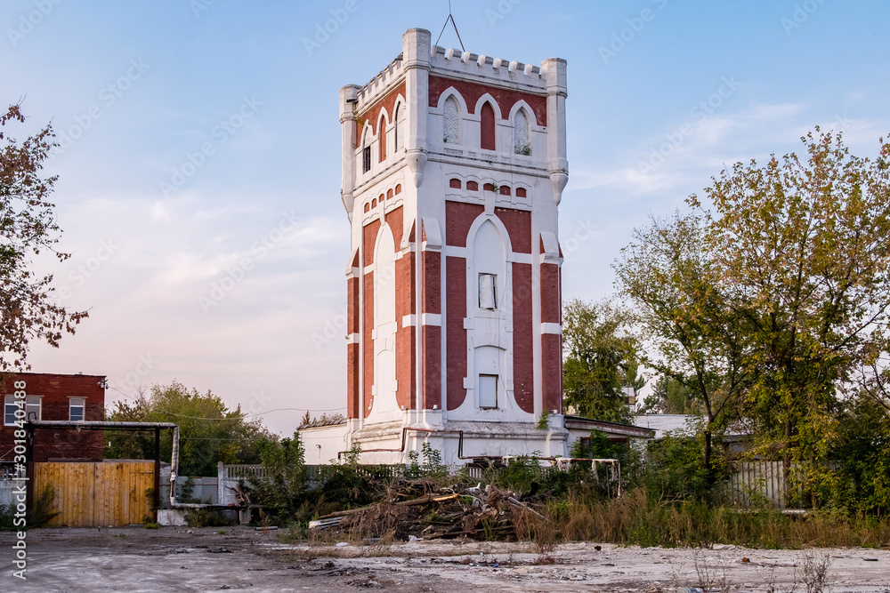 Moscow, an old water tower near the Koptevo MCC station