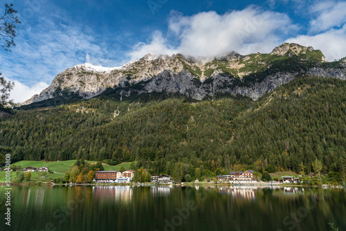 Stunning view of Hintersee and Alps in Ramsau, Bavaria, Germany