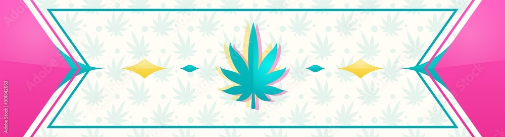 Abstract banner with marijuana leaf Abstract banner with marijuana leaf