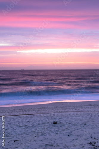 Sunset on the beach of Vila do Conde  Portugal
