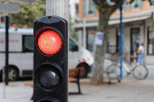 Traffic light sign on the street