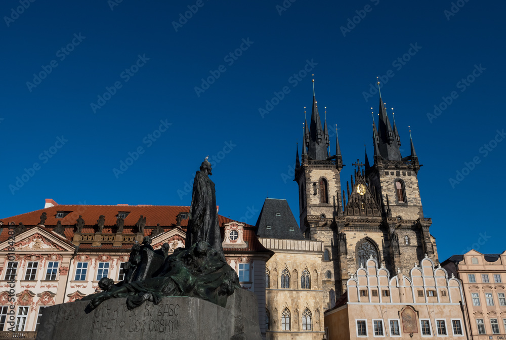 Old Town Square With The Church of Our Lady before Týn In Prague In The Czech Republic