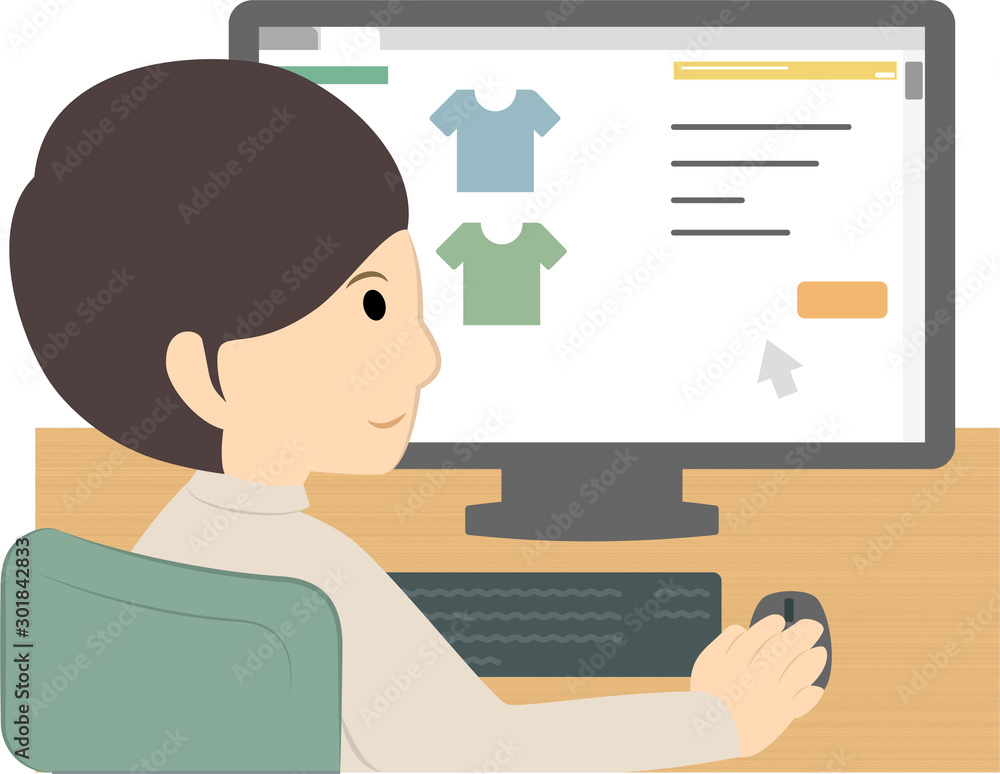 ネットサーフィンを楽しむ若い男性 Stock Illustration Adobe Stock
