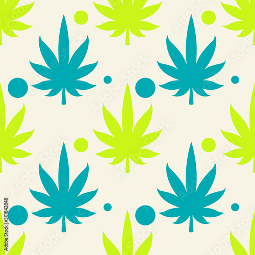seamless texture with marijuana leaves