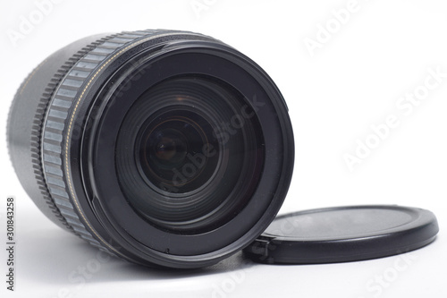 Camera lens on a white isolated background