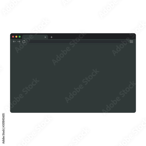 Flat template with window computer. Browser element.