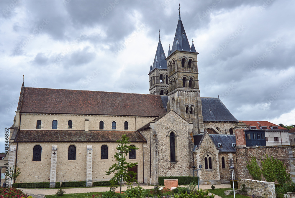 gothic Collegiate Church of Notre-Dame de Melun, France .