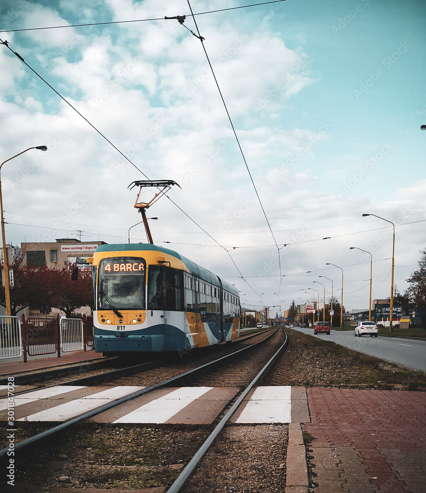 Beautiful City and its tram In Kosice,Slovakia