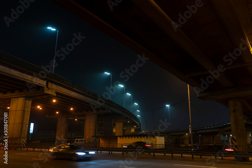 Life in the night city, road at night © rrudenkois