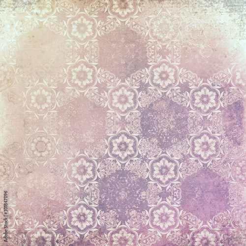 Vintage style grunge textured and patterned wallpaper background. Vintage style wall paper, wrapping paper, invitation background design.