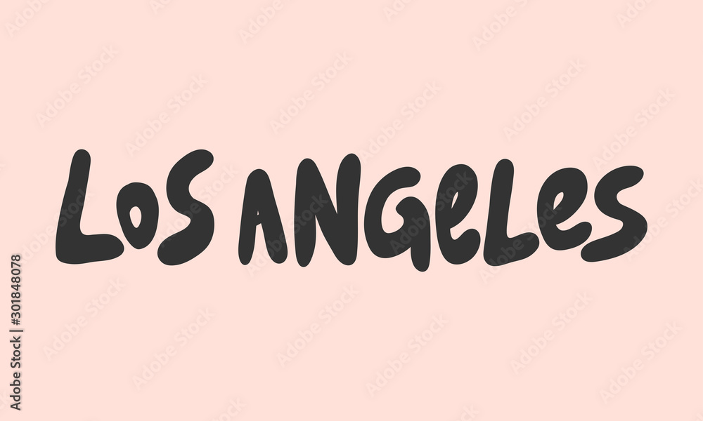 Los Angeles. Sticker for social media content. Vector hand drawn illustration design.