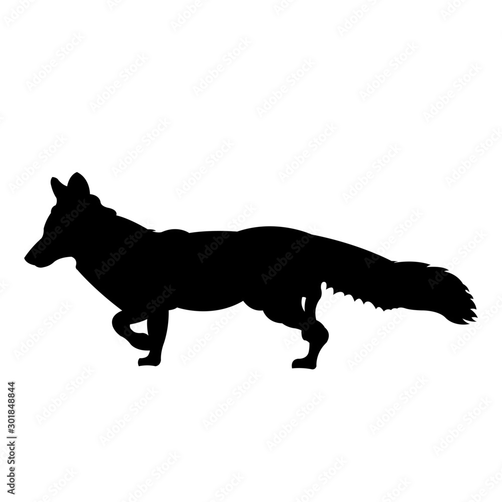 Fox silhouette vector illustration isolated