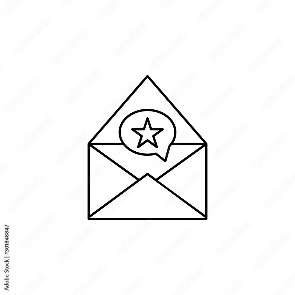 Message, star, chat icon. Simple line, outline vector of information transfer icons for ui and ux, website or mobile application Message, star, chat icon. Simple line, outline vector of information transfer icons for ui and ux, website or mobile application