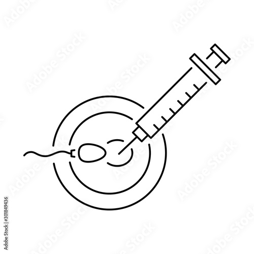 Sperm ovum icon. Simple line, outline vector of artificial insemination icons for ui and ux, website or mobile application