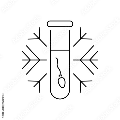 Snowflake tube sperm icon. Simple line, outline vector of artificial insemination icons for ui and ux, website or mobile application