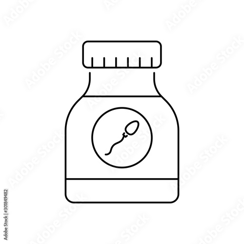 Jar sperm icon. Simple line, outline vector of artificial insemination icons for ui and ux, website or mobile application