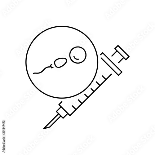 Injection icon. Simple line, outline vector of artificial insemination icons for ui and ux, website or mobile application