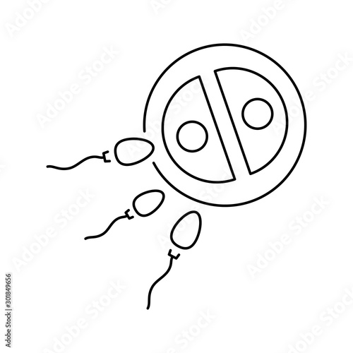 Ovum separation icon. Simple line, outline vector of artificial insemination icons for ui and ux, website or mobile application