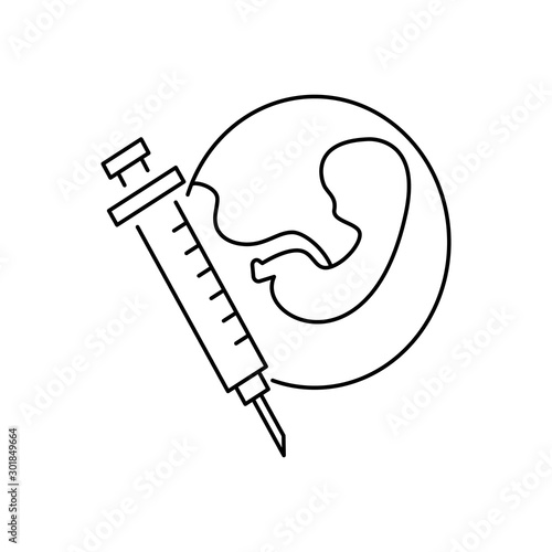 Embryo injection icon. Simple line, outline vector of artificial insemination icons for ui and ux, website or mobile application