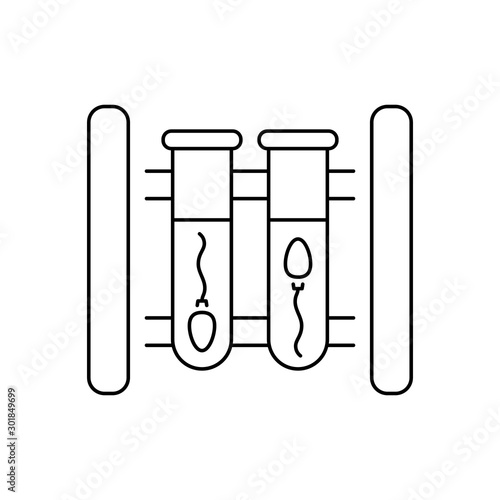 Tubes sperms icon. Simple line, outline vector of artificial insemination icons for ui and ux, website or mobile application