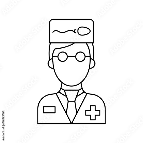 Doctor icon. Simple line, outline vector of artificial insemination icons for ui and ux, website or mobile application