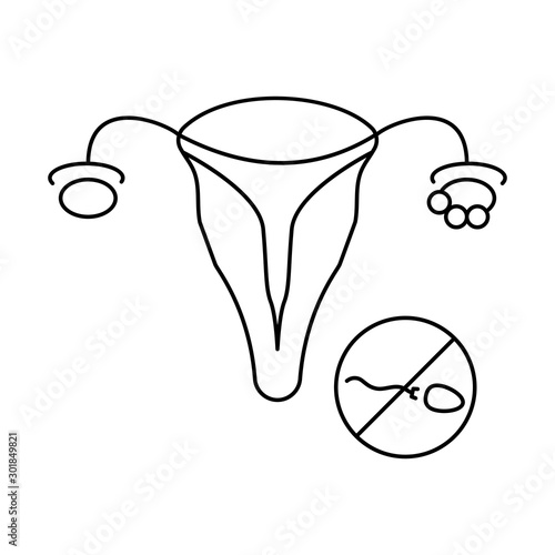 Vagina inflammation ovum icon. Simple line, outline vector of artificial insemination icons for ui and ux, website or mobile application