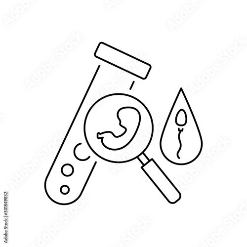 Tube embryo icon. Simple line, outline vector of artificial insemination icons for ui and ux, website or mobile application