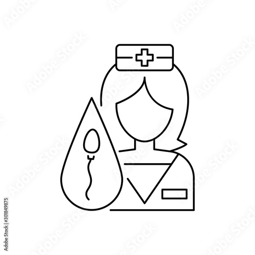 Nurse icon. Simple line, outline vector of artificial insemination icons for ui and ux, website or mobile application