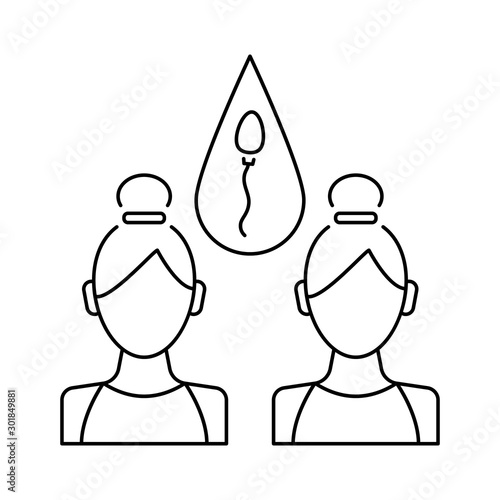 Woman sperm family icon. Simple line, outline vector of artificial insemination icons for ui and ux, website or mobile application
