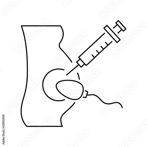 Pregnant injection sperm icon. Simple line, outline vector of artificial insemination icons for ui and ux, website or mobile application