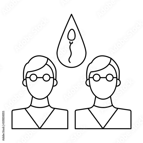 Family men sperm icon. Simple line, outline vector of artificial insemination icons for ui and ux, website or mobile application