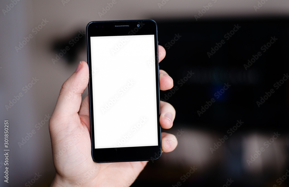 Black Smartphone Display Mockup Closeup 