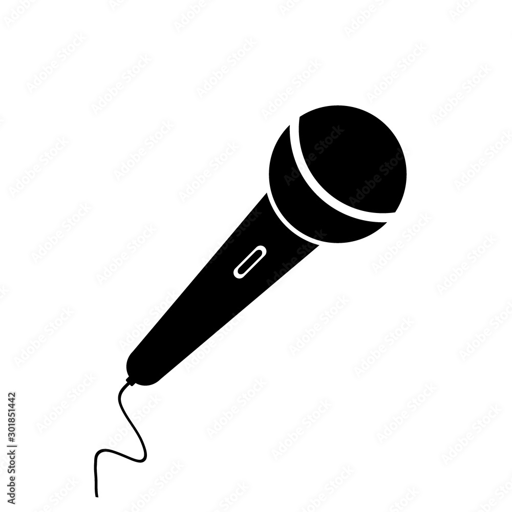 Microphone icon on white. Microphone icon on white.