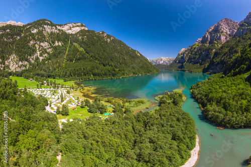 Klontalersee (Lake Klontal) in Swiss Alps, Glarus, Switzerland