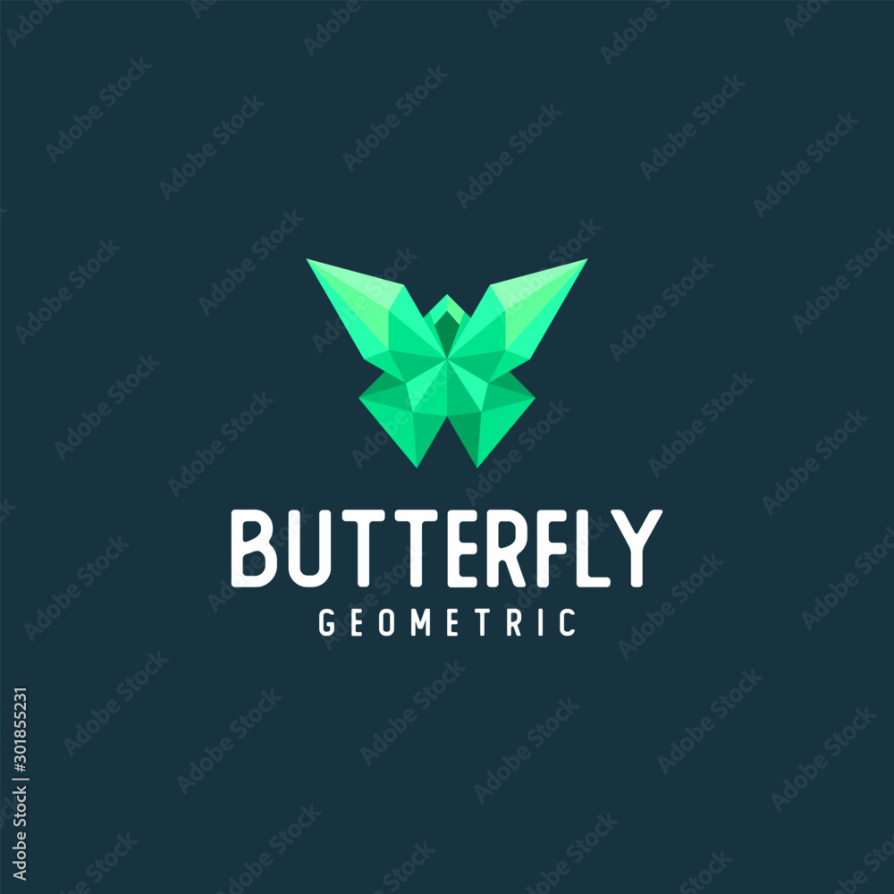 Geometric butterfly gradient logo vector Geometric butterfly gradient logo vector
