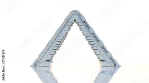 Space Gate into other world 3d rendering