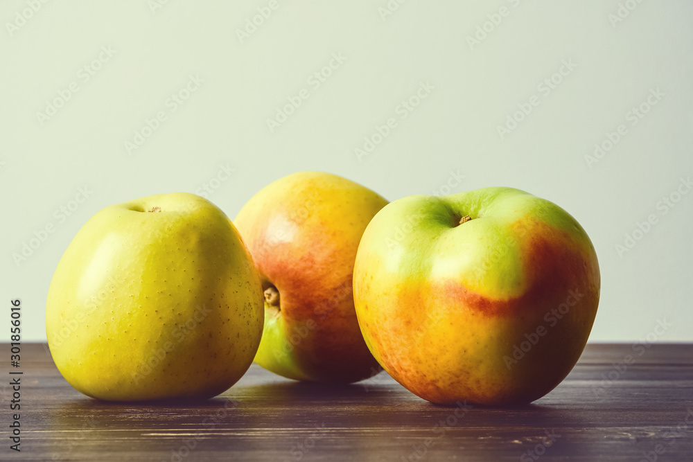 Ripe fruits, apples on a wooden old table. Fruit still life Ripe fruits, apples on a wooden old table. Fruit still life