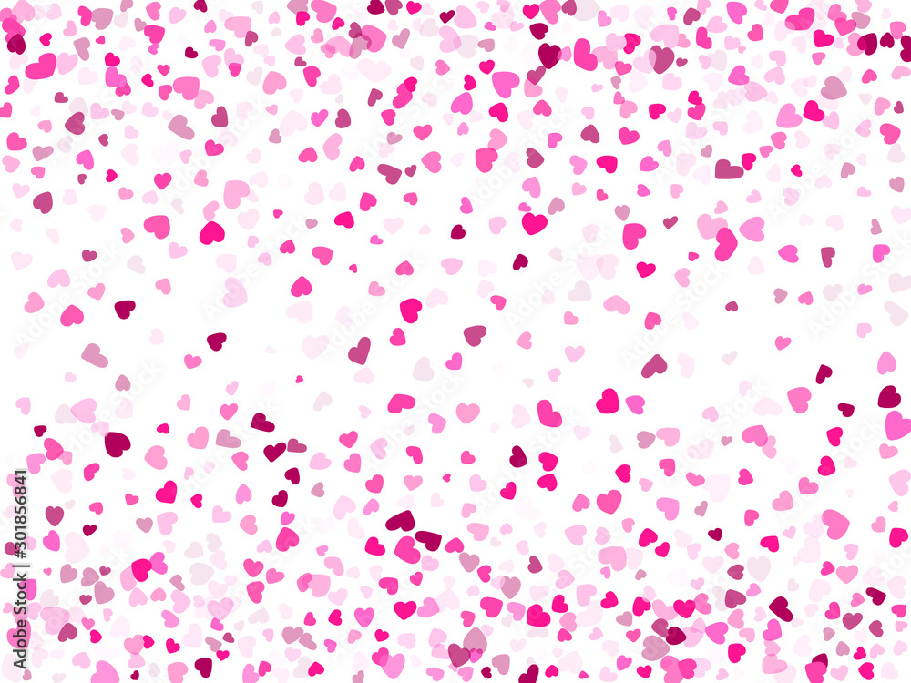 Hearts confetti flying vector background graphic design.