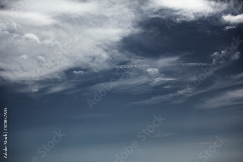 Sky blue or azure sky and white cloud background, beautiful nature on summer.