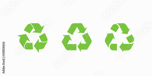  Recycled cycle arrows vector icon set