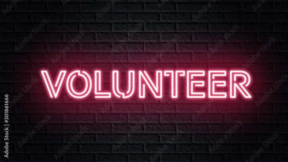 red neon video animation volunteer red neon video animation volunteer