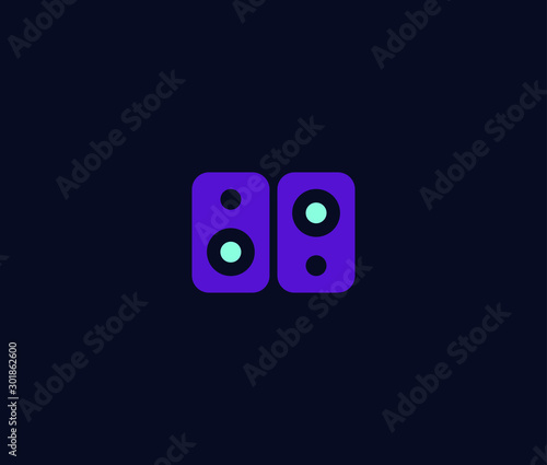 Speaker audio Logo Premium Minimal emblem design template Symbol for record music speaker mic company 