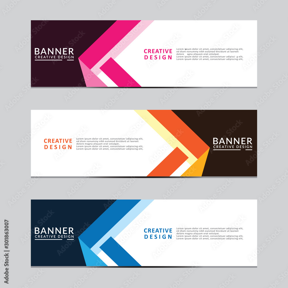 Vector abstract geometric design banner web template. Modern design. Vector illustration Vector abstract geometric design banner web template. Modern design. Vector illustration