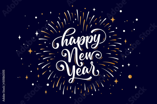 Photographie Happy New Year. Lettering text for Happy New Year