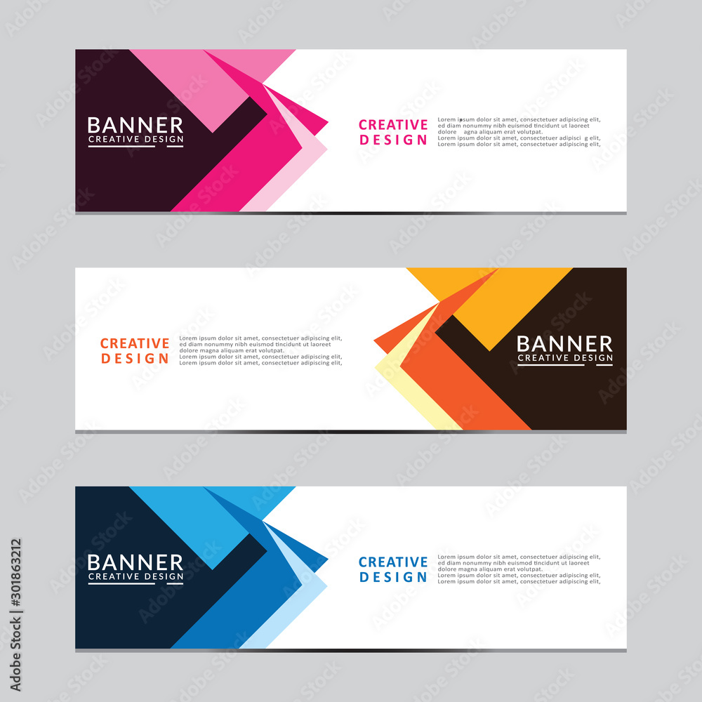 Vector abstract geometric design banner web template. Modern design. Vector illustration Vector abstract geometric design banner web template. Modern design. Vector illustration