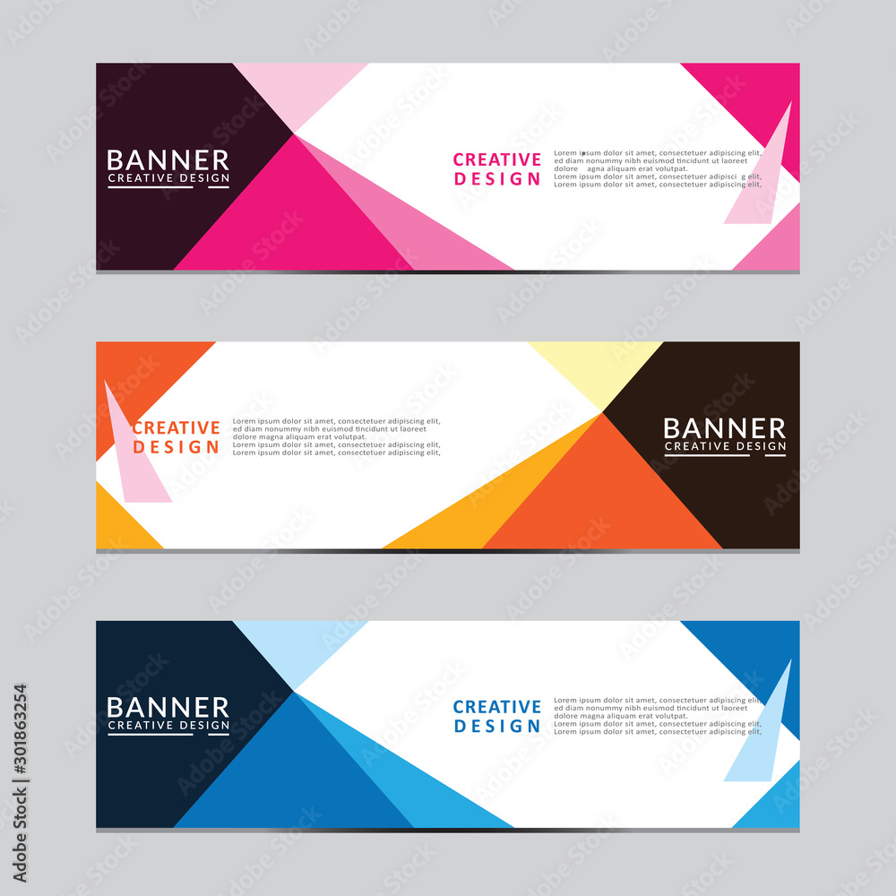 Naklejka premium Vector abstract geometric design banner web template. Modern design. Vector illustration