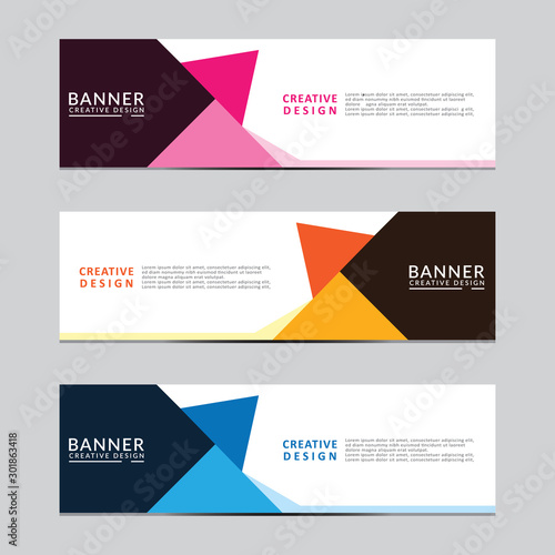 Vector abstract geometric design banner web template. Modern design. Vector illustration