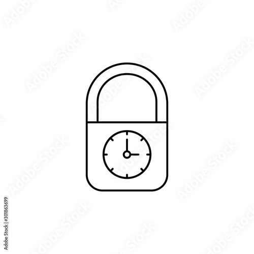Free Download Lock, time, clock icon. Simple line, outline vector of icons for ui and ux, website or mobile application - GFXLoad