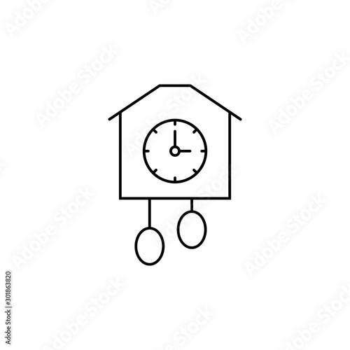 Wall clock, time, clock icon. Simple line, outline vector of icons for ui and ux, website or mobile application